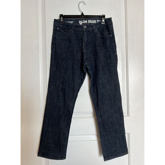 VOLCOM 1991 Straight Ankle Fit Dark Wash Denim Jeans Stretch Size 11 Waist 31 - Picture 3 of 11